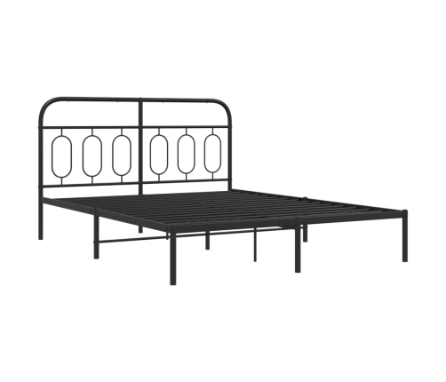 Estructura cama sin colchón con cabecero metal negro 135x190 cm