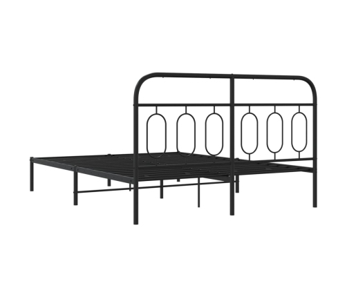 Estructura cama sin colchón con cabecero metal negro 135x190 cm