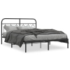 Estructura cama sin colchón con cabecero metal negro 135x190 cm