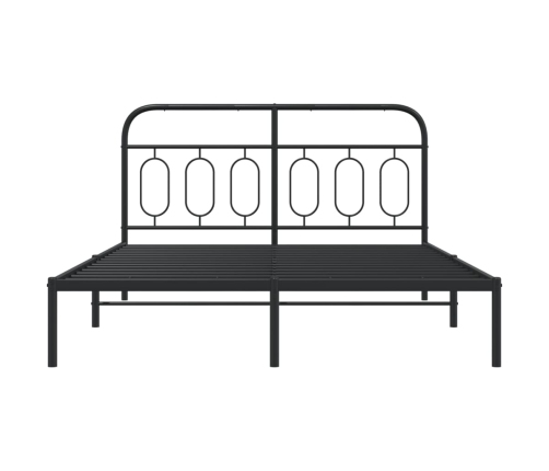 Estructura cama sin colchón con cabecero metal negro 140x190 cm