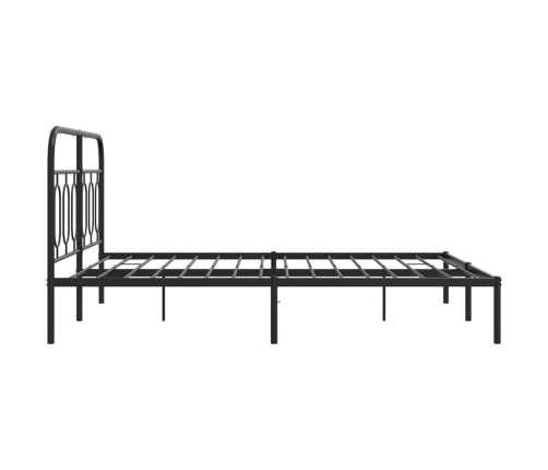 Estructura cama sin colchón con cabecero metal negro 140x190 cm