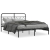 Estructura cama sin colchón con cabecero metal negro 140x190 cm