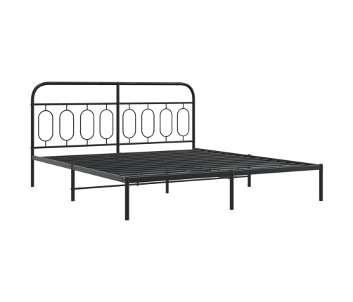 Estructura cama sin colchón con cabecero metal negro 180x200 cm