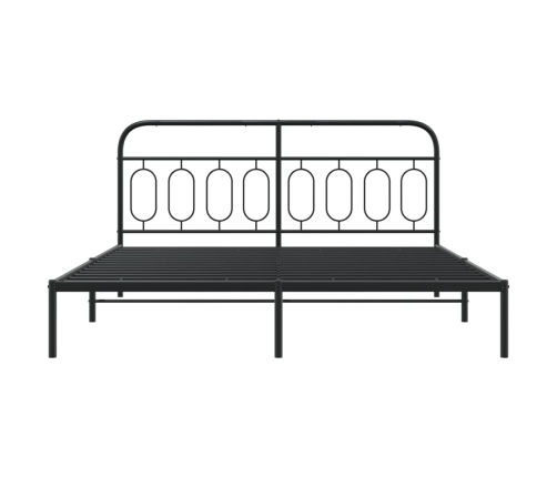 Estructura cama sin colchón con cabecero metal negro 183x213 cm