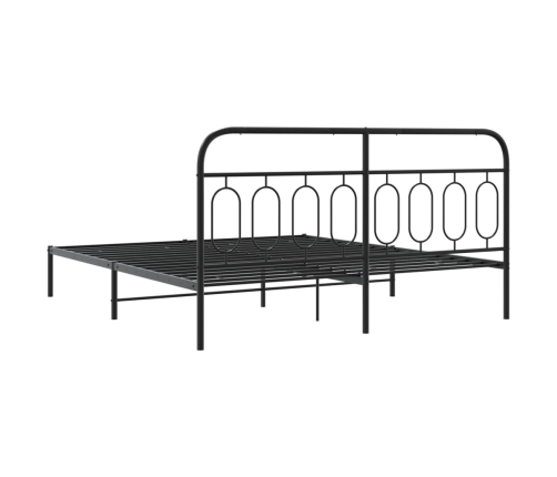 Estructura cama sin colchón con cabecero metal negro 183x213 cm