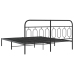 Estructura cama sin colchón con cabecero metal negro 183x213 cm