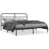 Estructura cama sin colchón con cabecero metal negro 183x213 cm