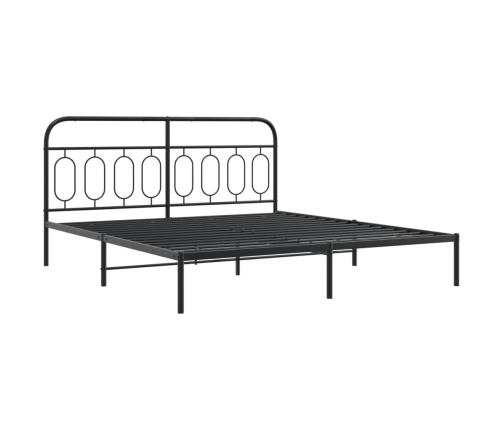 Estructura cama sin colchón con cabecero metal negro 193x203 cm