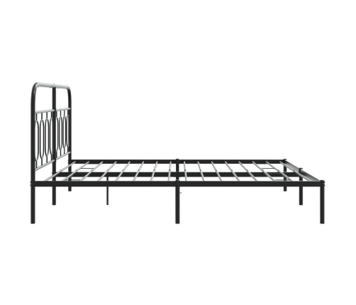 Estructura cama sin colchón con cabecero metal negro 193x203 cm