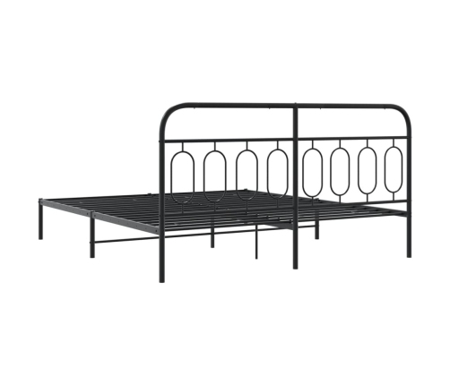 Estructura cama sin colchón con cabecero metal negro 193x203 cm