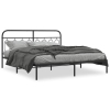 Estructura cama sin colchón con cabecero metal negro 193x203 cm