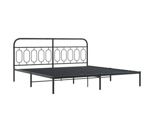 Estructura cama sin colchón con cabecero metal negro 200x200 cm