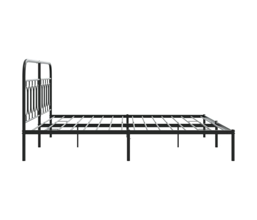 Estructura cama sin colchón con cabecero metal negro 200x200 cm