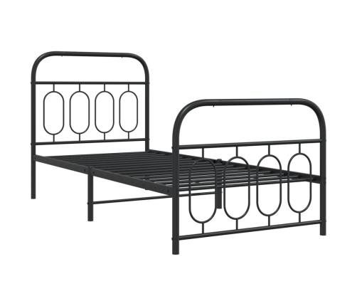 Estructura cama sin colchón con estribo metal negro 90x190 cm