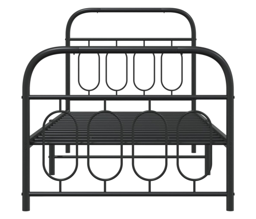 Estructura cama sin colchón con estribo metal negro 90x190 cm