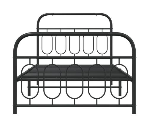 Estructura cama sin colchón con estribo metal negro 100x200 cm