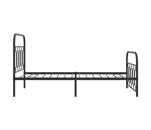 Estructura cama sin colchón con estribo metal negro 100x200 cm