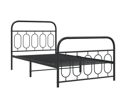 Estructura cama sin colchón con estribo metal negro 107x203 cm