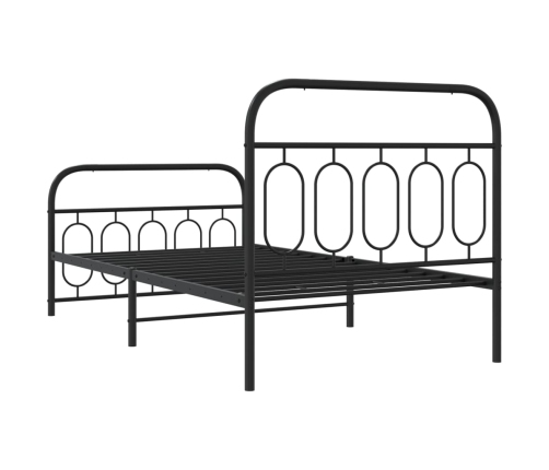 Estructura cama sin colchón con estribo metal negro 107x203 cm