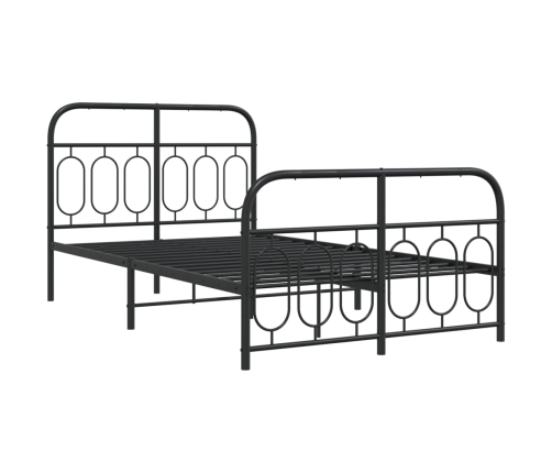 Estructura cama sin colchón con estribo metal negro 120x190 cm