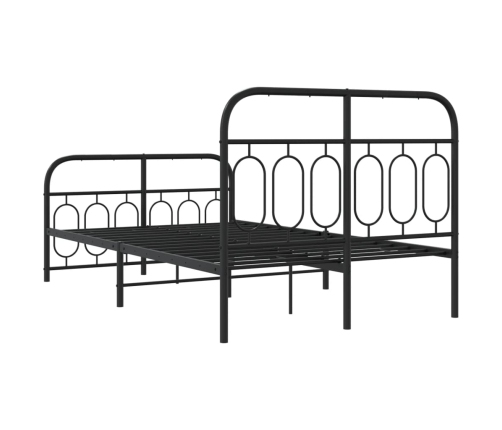 Estructura cama sin colchón con estribo metal negro 120x190 cm