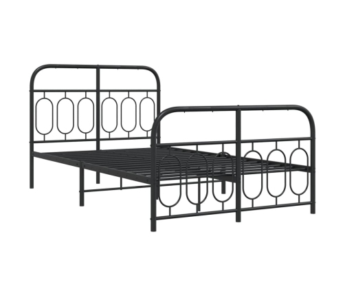 Estructura cama sin colchón con estribo metal negro 120x200 cm