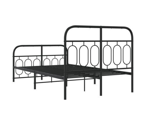 Estructura cama sin colchón con estribo metal negro 120x200 cm