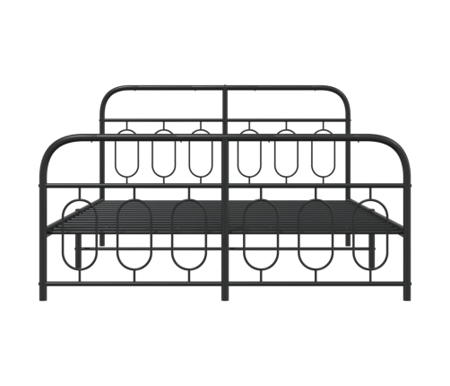 Estructura cama sin colchón con estribo metal negro 135x190 cm