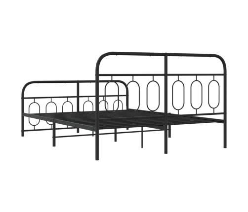Estructura cama sin colchón con estribo metal negro 135x190 cm