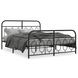 Estructura cama sin colchón con estribo metal negro 135x190 cm