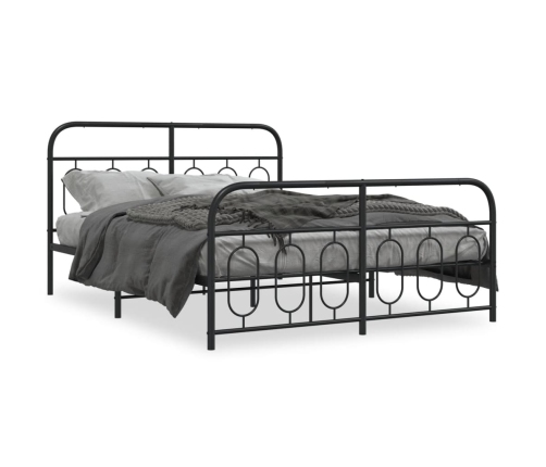 Estructura cama sin colchón con estribo metal negro 135x190 cm