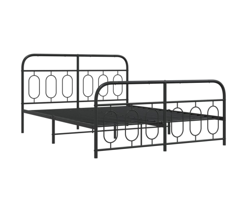 Estructura cama sin colchón con estribo metal negro 140x190 cm