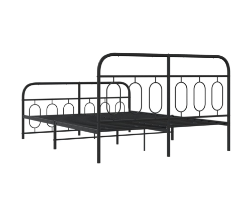 Estructura cama sin colchón con estribo metal negro 140x190 cm