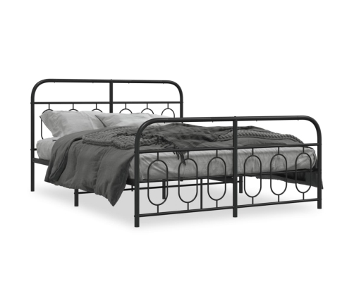 Estructura cama sin colchón con estribo metal negro 140x190 cm