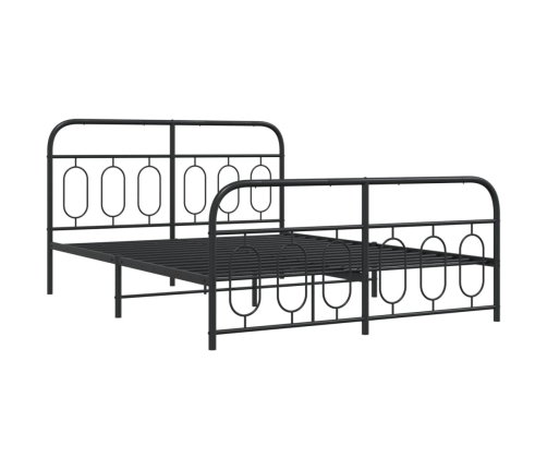 Estructura cama sin colchón con estribo metal negro 140x200 cm