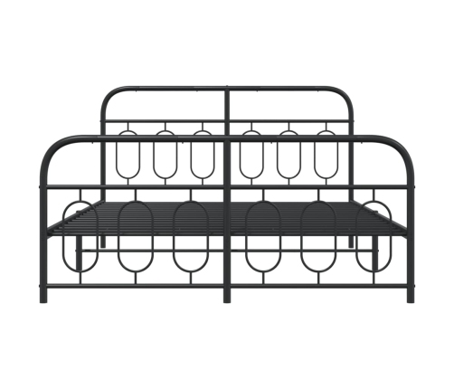 Estructura cama sin colchón con estribo metal negro 140x200 cm