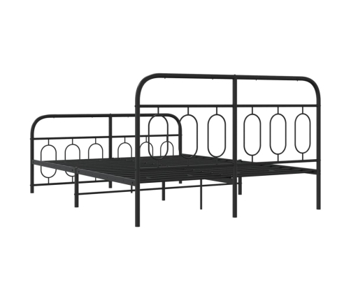Estructura cama sin colchón con estribo metal negro 140x200 cm