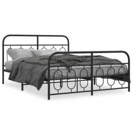 Estructura cama sin colchón con estribo metal negro 140x200 cm