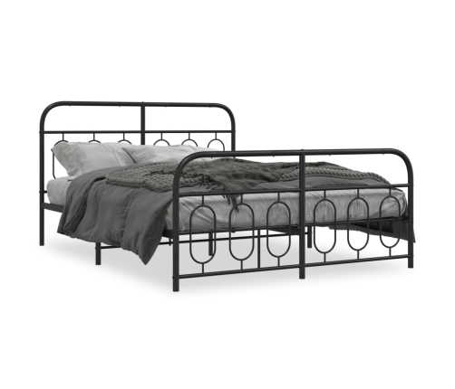 Estructura cama sin colchón con estribo metal negro 140x200 cm