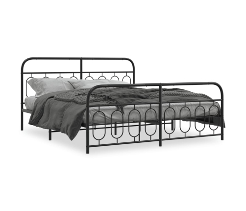 Estructura cama sin colchón con estribo metal negro 160x200 cm