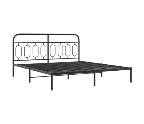 Estructura cama sin colchón con estribo metal negro 183x213 cm