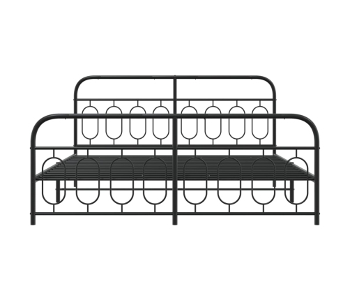 Estructura cama sin colchón con estribo metal negro 183x213 cm