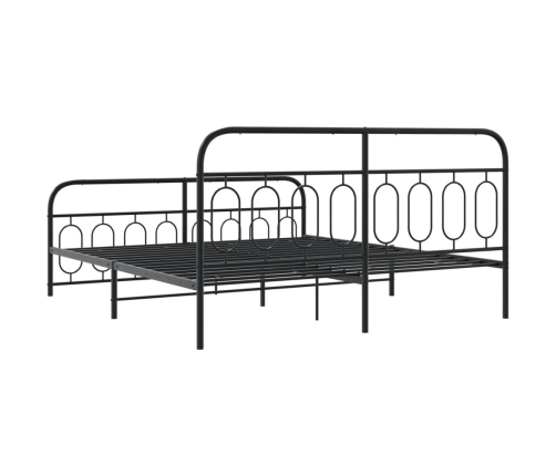 Estructura cama sin colchón con estribo metal negro 183x213 cm