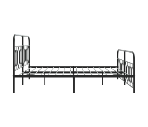 Estructura cama sin colchón con estribo metal negro 200x200 cm