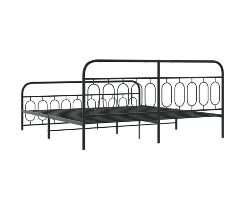 Estructura cama sin colchón con estribo metal negro 200x200 cm