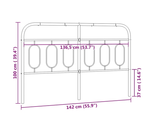 Cabecero de metal negro 137 cm