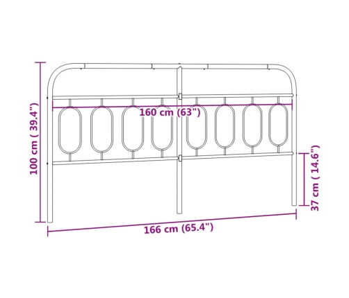 Cabecero de metal negro 160 cm