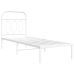 Estructura cama sin colchón con cabecero metal blanco 75x190 cm