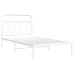 Estructura cama sin colchón con cabecero metal blanco 100x200cm