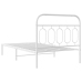 Estructura cama sin colchón con cabecero metal blanco 100x200cm
